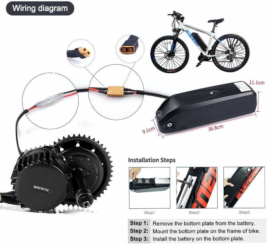 แบตเตอรี่ USB Ebike 36V 17ah 10s5p แบตเตอรี่ไอออนลิเดียม สําหรับจักรยานไฟฟ้า E Bike แบตเตอรี่เปลี่ยน
