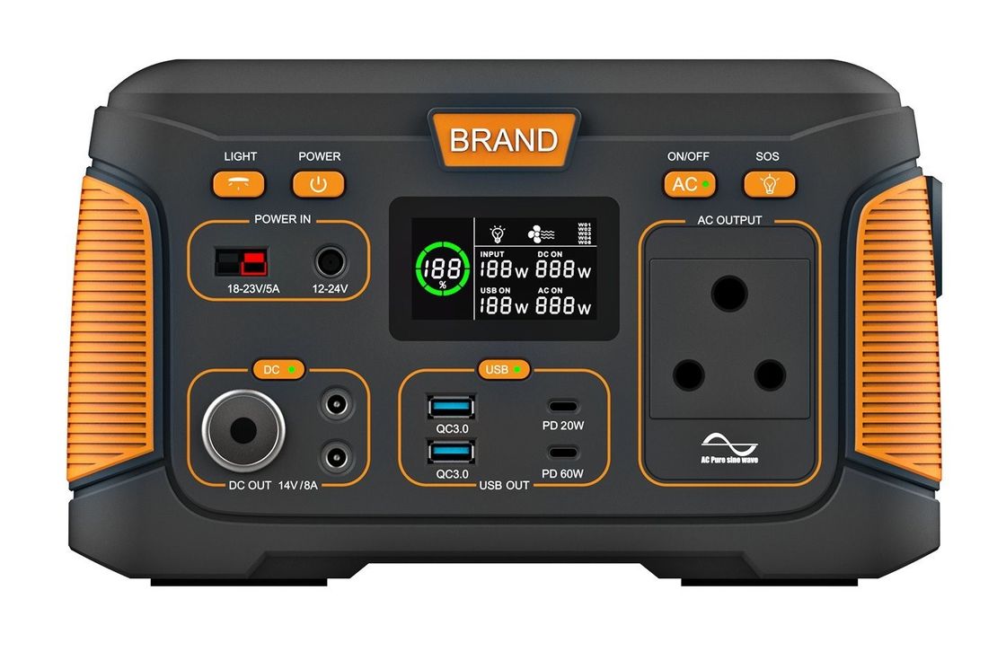 ค่ายบ้านฉุกเฉิน เครื่องผลิตพลังงานแสงอาทิตย์ 300W สถานที่ไฟฟ้าพกพา 14.8V 18.2ah พลังงานสําหรับการตกปลากลางคืน