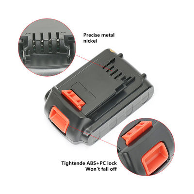 แบตเตอรี่เครื่องมือพลังงาน Black & Decker ที่สามารถชาร์จใหม่ได้ แบตเตอรี่ 20V 3000mAh Li Ion Cell