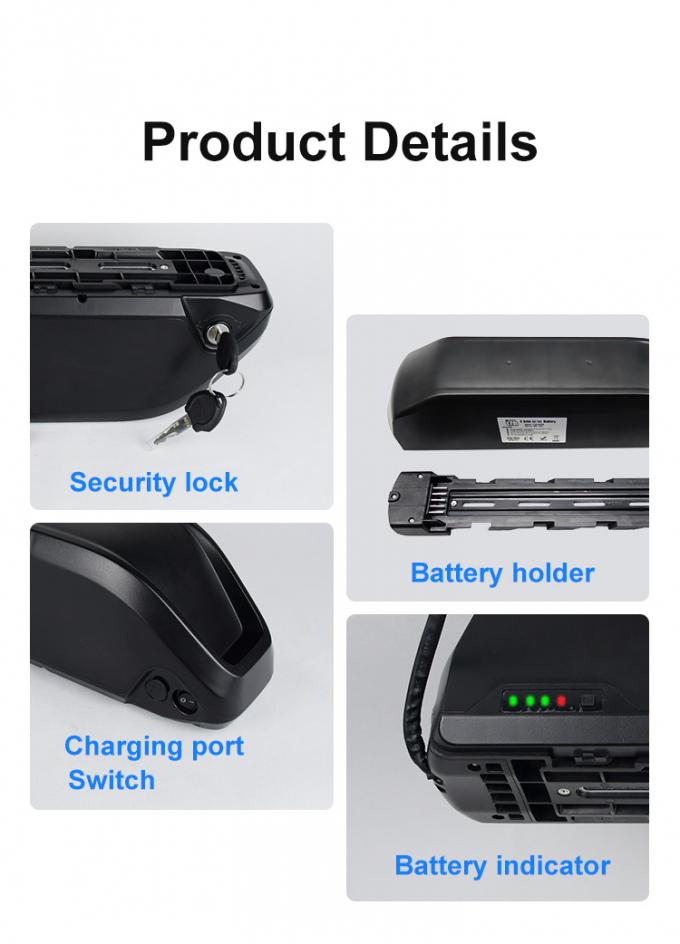 48V 13ah Electric Bicycle Rechargeable Hailong Li-ion E-Bike Battery