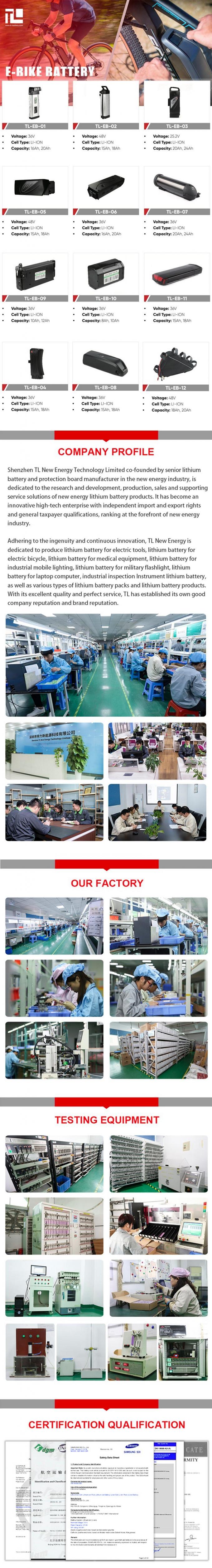 Silver Fish E Bike Battery 1000W 24V 36V 48V 10ah 15ah 20ah E-Scooter Battery Bicycle Battery 18650 Cell Downtube Akku Lithium Ion Battery for Cleaner Power